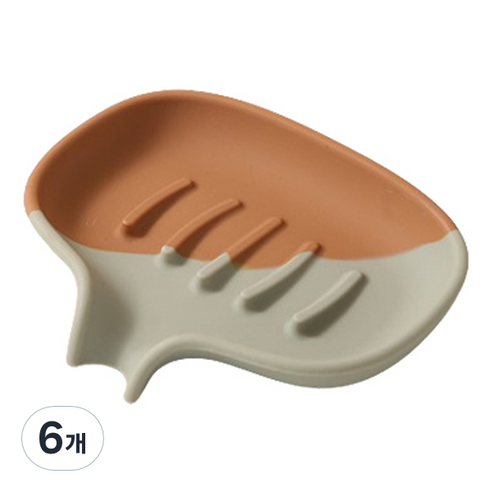 블럭마트 투톤컬러 비누받침, TYPE3, 6개