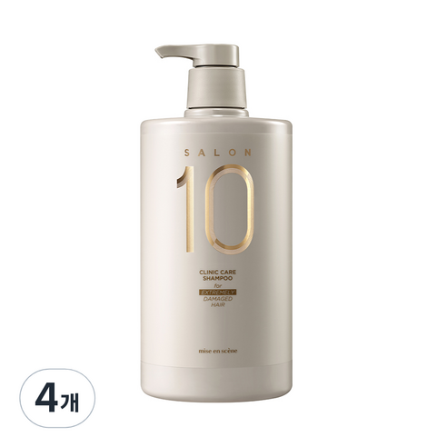 미쟝센 살롱 10 단백질 샴푸 극손상모발용, 990ml, 4개