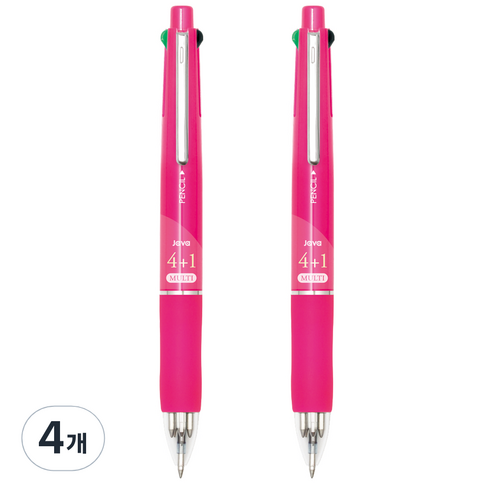 자바펜 제트 4 + 1 멀티펜 0.7mm, 핫핑크, 4개