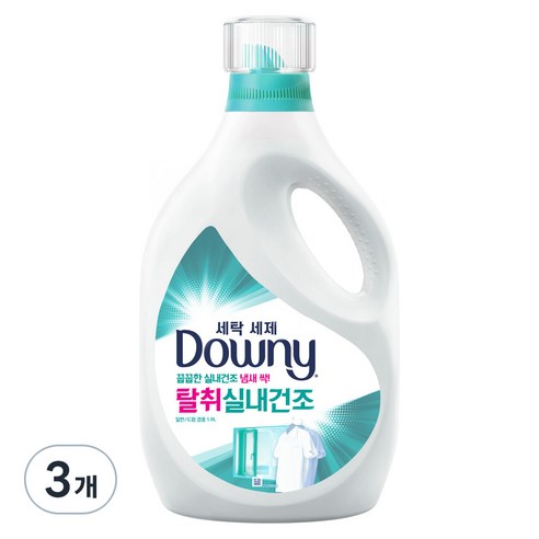 다우니 프리미엄 탈취 실내건조 액상세제 본품, 1.9L, 3개