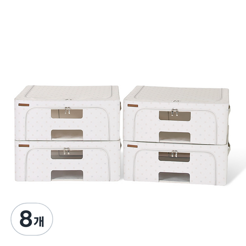 홈앤하우스 메이픈 프리미엄 리빙박스, 닛트바닐라, 40L, 8개