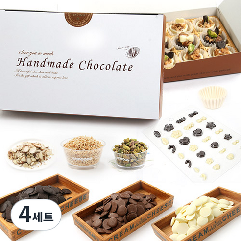몬드라네 골드 초콜릿 300g + 데코용품 + 포장용품 만들기 세트, 12종, 4세트