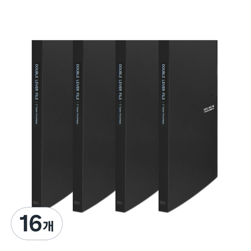 노블 PP 더블레버화일 A4, 검정, 16개