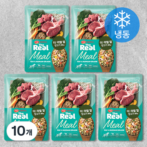 하림펫푸드 전연령 강아지 더리얼 밀 냉동 화식사료, 양, 60g, 10개
