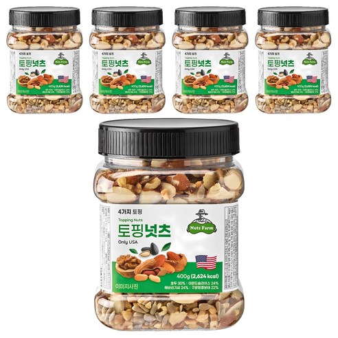 넛츠팜 토핑넛츠 믹스넛, 400g, 5개