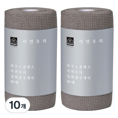 하우스클래스 자연주의 일회용 수세미, 그레이, 80개입, 10개