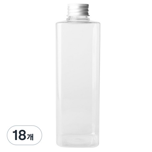병도매닷컴 DTS500 투명 음료용기 알루미늄 실버캡, 500ml, 18개