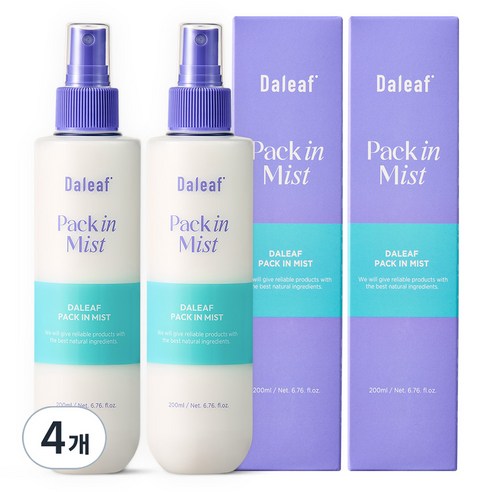 달리프 글램 노워시 헤어 팩 인 미스트, 200ml, 4개