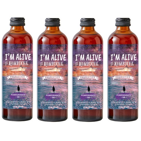 아임얼라이브 유기농 콤부차 석류, 315ml, 1개입, 4개
