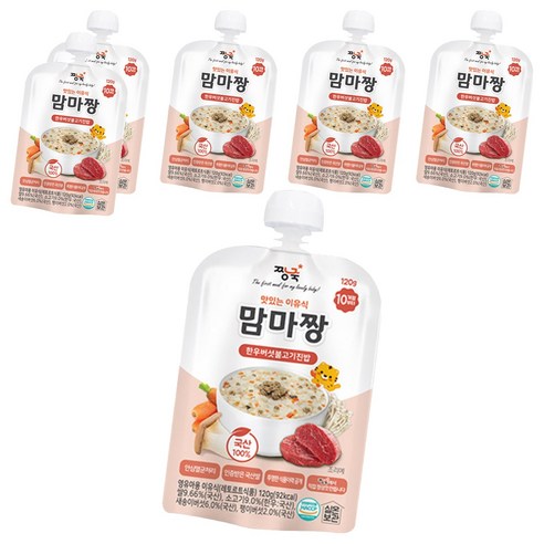 짱죽 맛있는 이유식 맘마짱 10개월부터 1p, 한우버섯불고기진밥, 120g, 6개