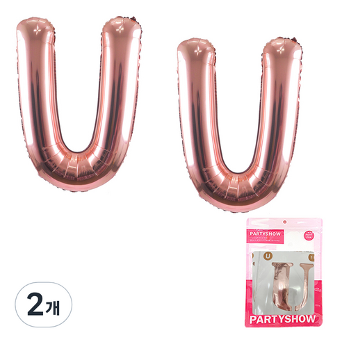 파티쇼 알파벳 은박 풍선 대 2p, 로즈골드(U), 2개