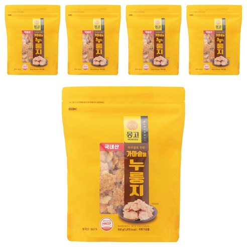 몽고식품 우리쌀 가마솥 누룽지, 500g, 5개