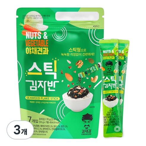 김대감 스틱 김자반 야채견과맛 7p, 70g, 3개