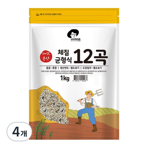 엉클탁 체질균형식 12곡, 1kg, 4개