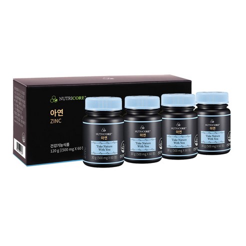 뉴트리코어 아연, 60정, 30g, 4개