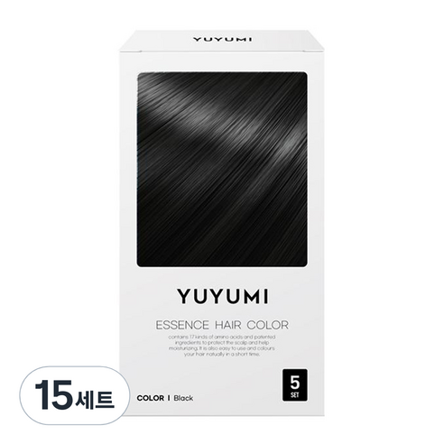 유유미 새치커버 염색약 흑색, 15세트