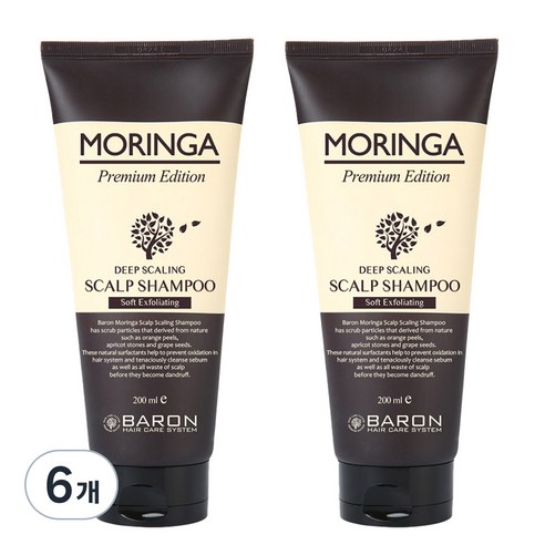 바론 모링가 스칼프 스크럽 샴푸, 200ml, 6개