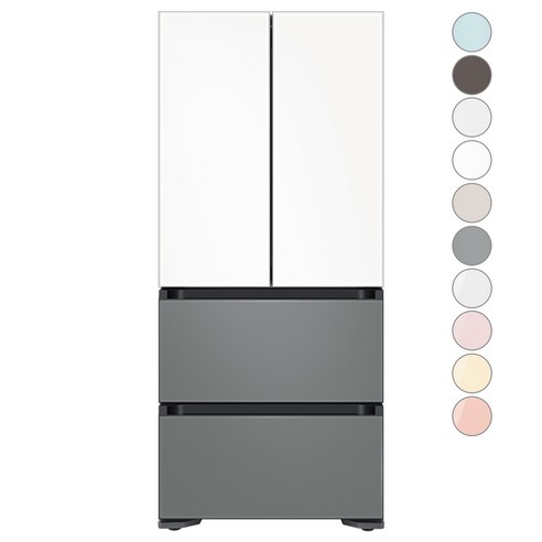 [색상선택형] 삼성전자 비스포크 김치플러스 키친핏 4도어 냉장고 420L 방문설치, RQ42C94J3AP, 코타 화이트