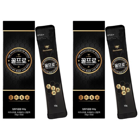 비마스터 꿀프로 프로폴리스 혼합 꿀스틱 10p, 100g, 2개