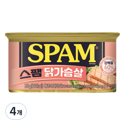 스팸 닭가슴살, 200g, 4개