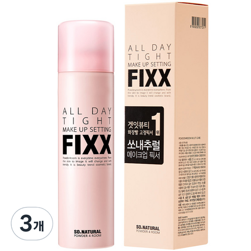 쏘내추럴 올 데이 메이크업 픽서, 100ml, 3개