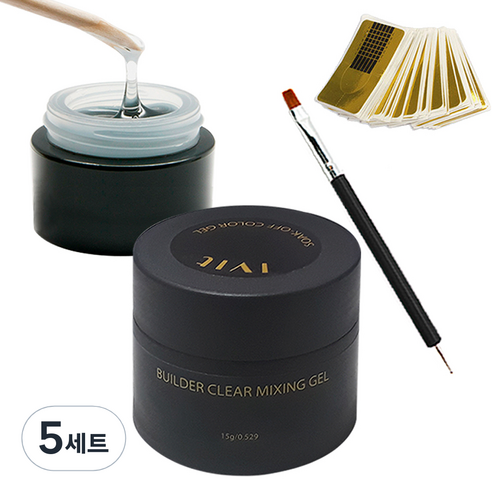 아이빛 빌더 클리어젤 15g + 브러쉬 + 폼지 50p 세트, 5세트