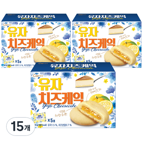 청우 유자 치즈케익 5p, 95g, 15개