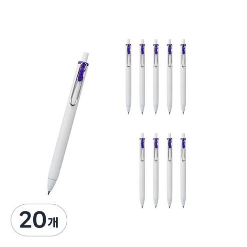 유니볼 원 중성 잉크펜 0.38mm, 로얄블루, 20개