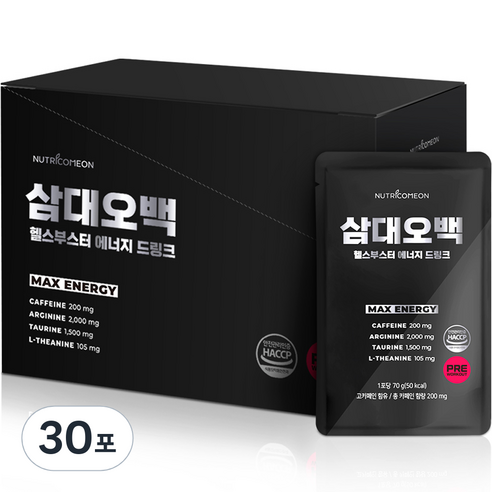 뉴트리커먼 삼대오백 헬스부스터 에너지 드링크 70g, 30포