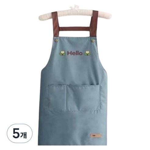 프리미엄 포켓 방수 앞치마, 블루, 5개