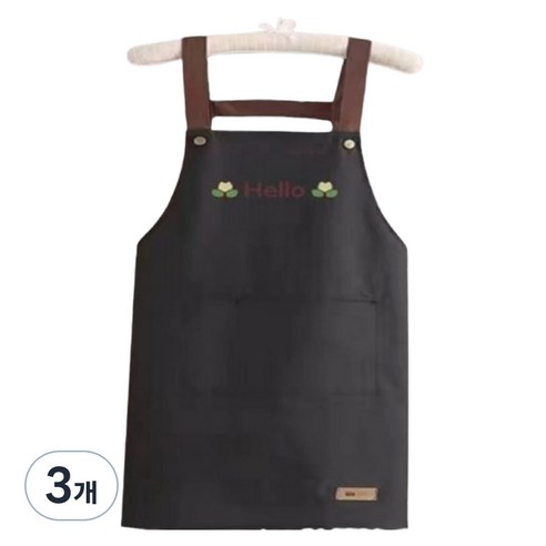 프리미엄 포켓 방수 앞치마, 블랙, 3개