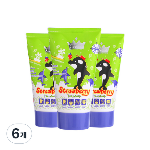 카가 저불소 어린이 치약 딸기, 50ml, 6개