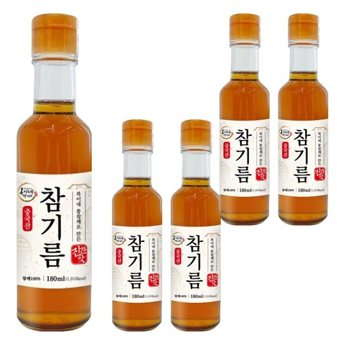 복이네먹거리 통깨로 만든 진한맛 참기름, 5개, 180ml