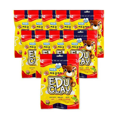 에듀 클레이 10p, 노랑, 50g, 1개