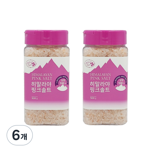 내츄럴스파이스 히말라야 핑크솔트, 500g, 6개