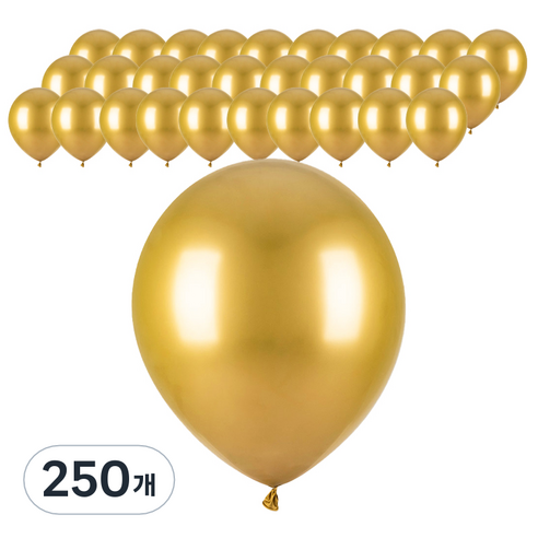파티팡 크롬벌룬 라운드 30cm, 골드, 250개
