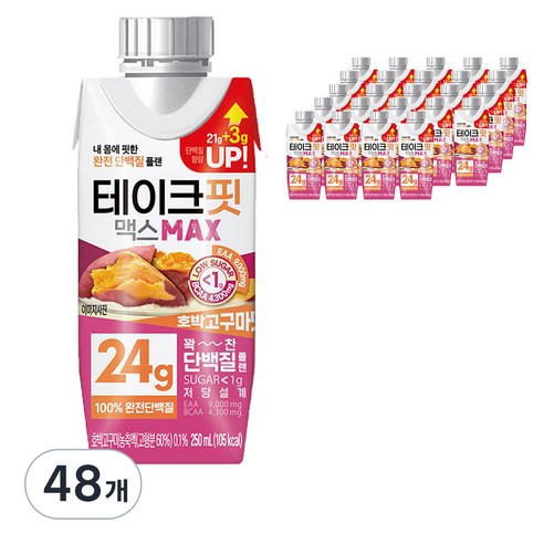 테이크핏 맥스 호박고구마맛 프로틴, 250ml, 48개