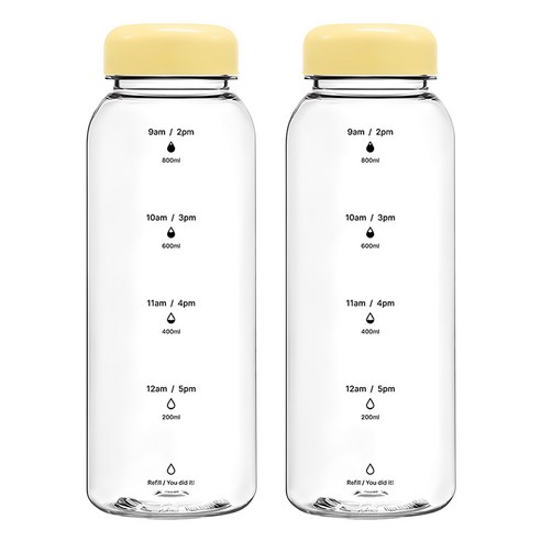 하루수분 트라이탄 물병, 버터, 1L, 2개