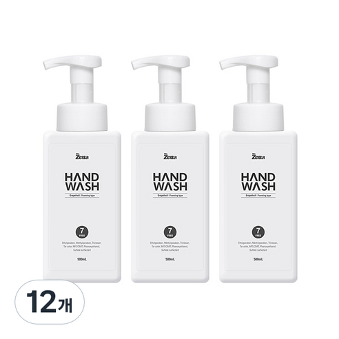 제타 포밍 손세정 순 핸드워시 자몽, 500ml, 12개