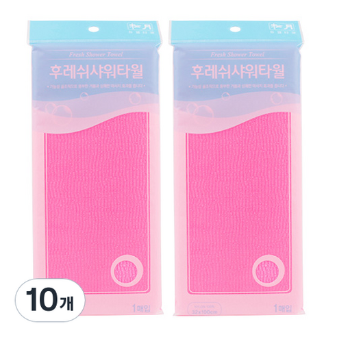 송월타월 후레쉬 샤워타올, 분홍, 1개입, 10개