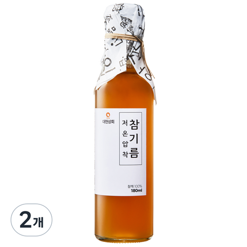 50년전통대현상회 국산 저온압착 참기름, 2개, 180ml
