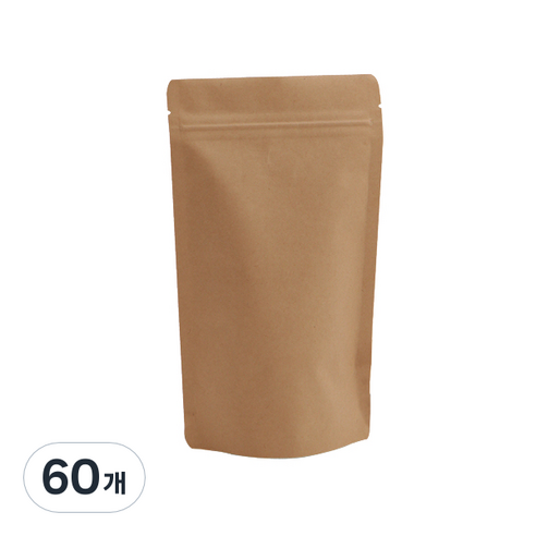 봄91 지퍼스탠드 양면 크라프트 지퍼백 소, 소(S), 1개, 60개