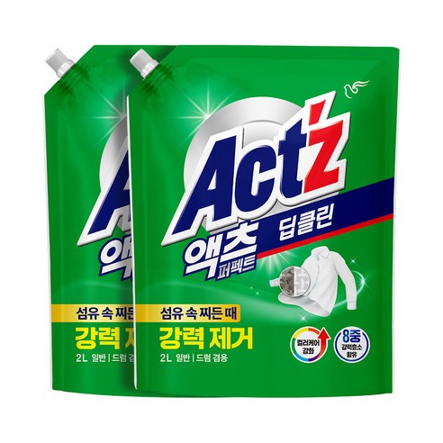 액츠 퍼펙트 딥클린 액상세제 리필, 2.2L, 1개