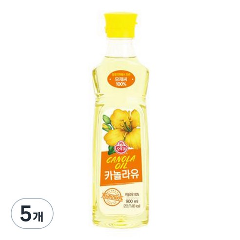오뚜기 카놀라유, 900ml, 5개