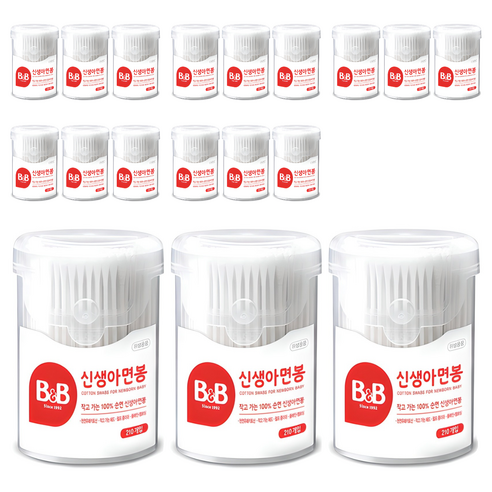 비앤비 신생아 면봉, 210개입, 18개