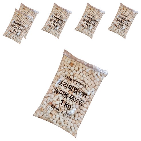 편백아트 프리미엄 편백 큐브칩 촉감각완구 12~13mm 1kg, 6개