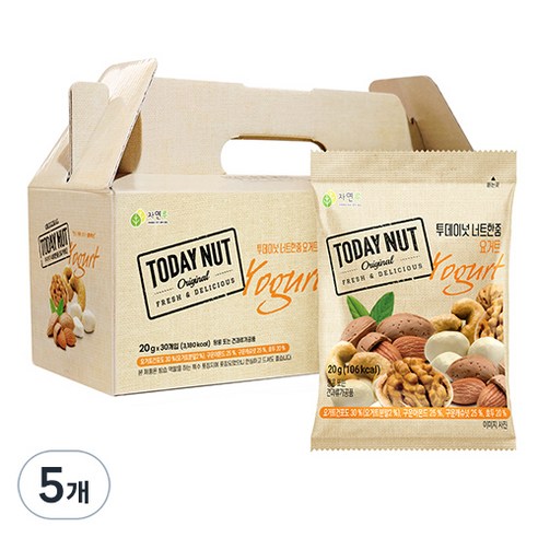 투데이넛 너트한줌 요거트 견과세트 600g, 5개