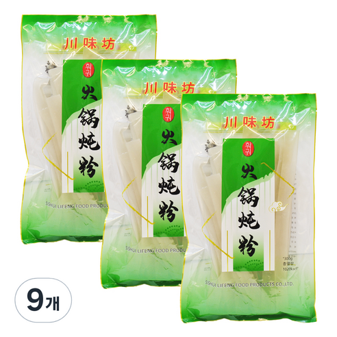 천미방 훠궈 마라탕용 넓적 당면, 300g, 9개