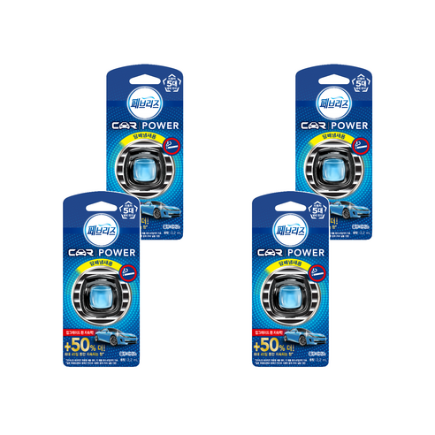 페브리즈 차량용 방향제, 4개, 블루 아이스