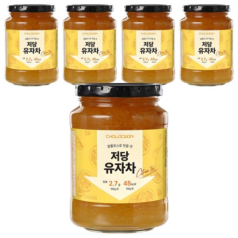 초록원 알룰로스 저당 유자차, 530g, 5개, 1개입